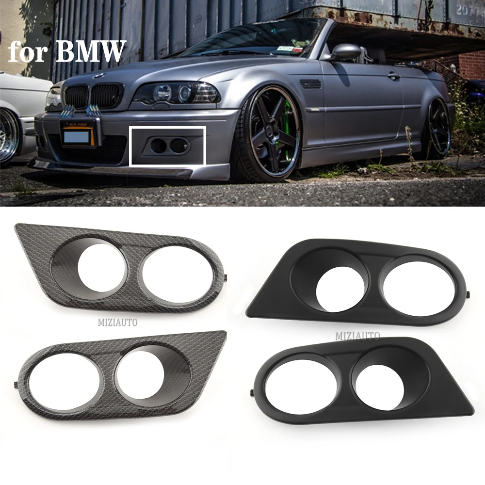 

2pcs Car Fog Lights Covers For BMW E46 M3 2001-2006 Carbon Fiber Surround Air Duct Frame Hole M3 Foglights Glossy Car Accsesory