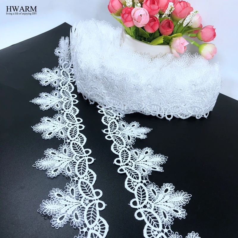 free shipping 10yard 5.8cm leaf arts craft sewing lace fabric DIY High quality polyester fine water soluble lace in stock ribbon