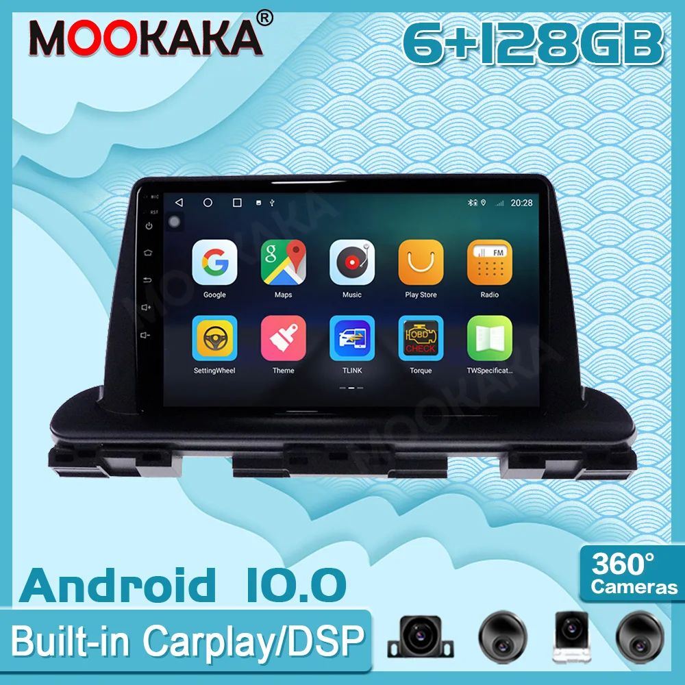 6+128GB Android 10.0 For Kia Cerato 2018-2020 Surround View Camera Car Multimedia Player Stereo Radio GPS Navigtion Recorder