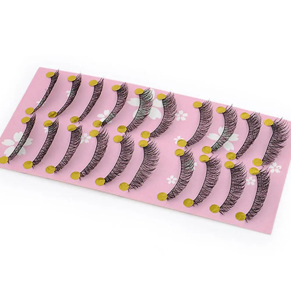 10Pairs Natural Looking Thick Cross False Eyelashes Fake Eye Lashes Makeup Tool Black Eyelashes set