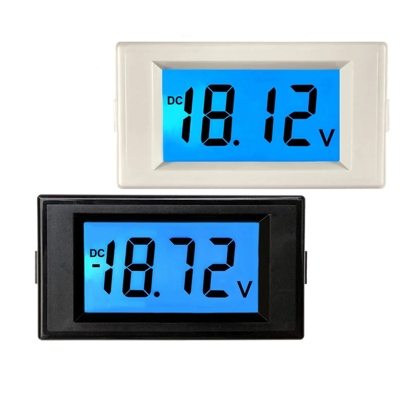 1pc DIY Voltmeter Tester Digital Voltage Test Battery DC 0-12V 0-24V black white Positive and negative voltage