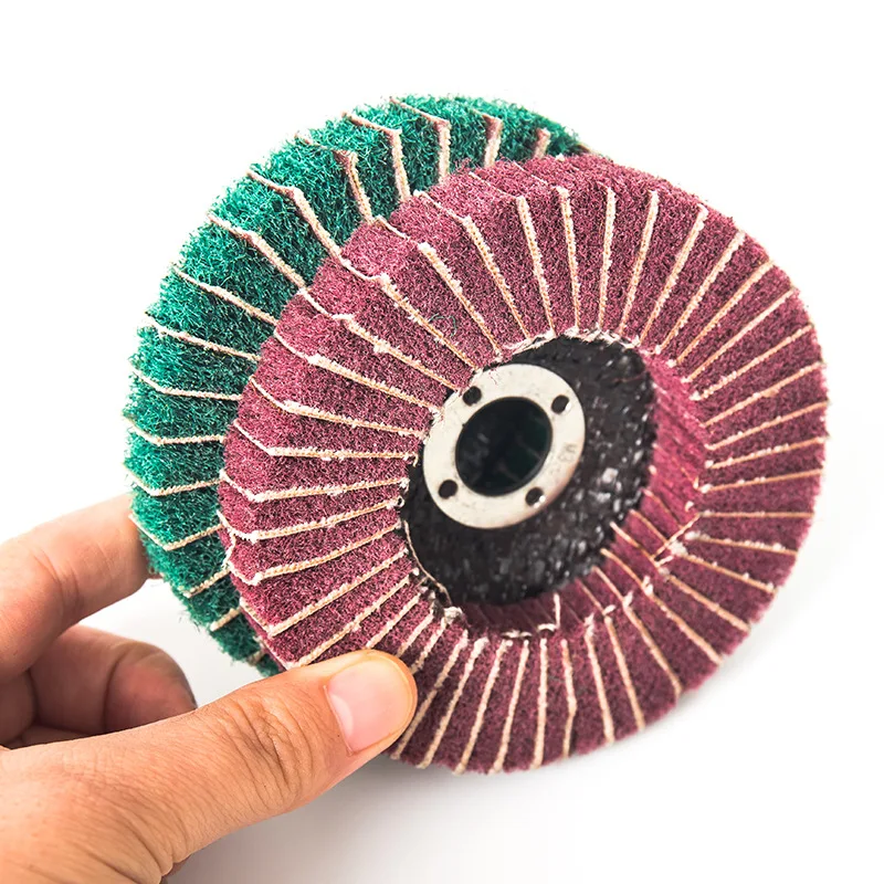 Disco de pulido de aleta de fibra de nailon de 4 ", almohadilla de fregado no tejida de 100x16mm, herramienta abrasiva para amoladora angular