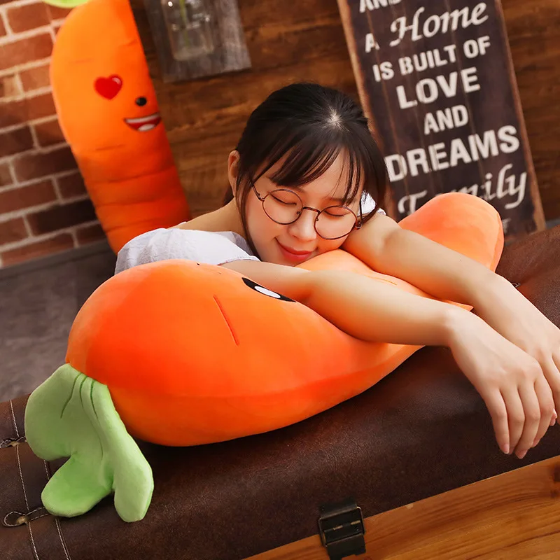 40-100cm dos desenhos animados planta sorriso cenoura pelúcia bonito simulação vegetal travesseiro bonecas recheadas brinquedos macios presente