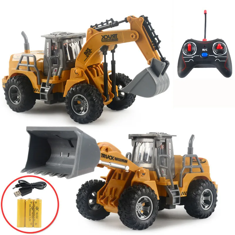 Excavator Mini RC Trucks 1:32 Remote Control Bulldozer  Engineering Car Dump Truck Crane Electric Vehicle Children Toys Gifts