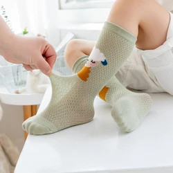 1 Pair Summer Spring New Baby Socks Cotton Animal Socks Cute Cool Long Thin Kids Socks Mesh Children Breathable Mesh Socks