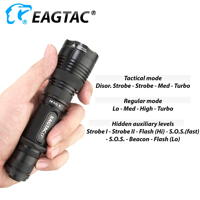 EAGTAC G25C2 SFT40 Tactical LED Flashlight Gun Mount Hunting Color Filter Extender Tube Programmable Outputs