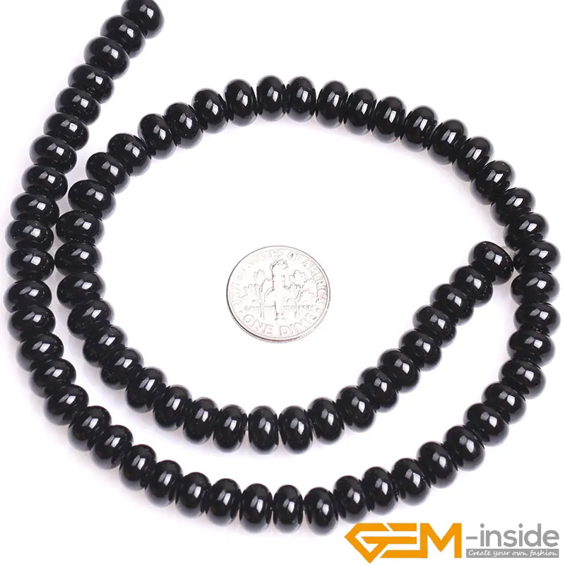 Rondelle Spacer Black Agates Beads Natural Stone Beads DIY Loose Beads For Jewelry Making Strand 15 Inches Free Shipping