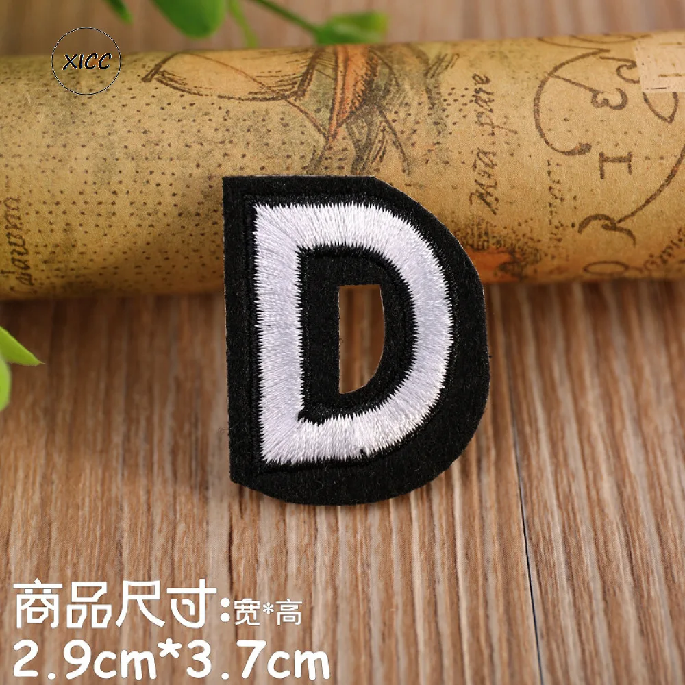 TN 26 English Letters Fashion Embroidery Iron on Patches Small Alphabet A-Z Name Bagde Colorful Cartoon Cloth Decoration Sticker