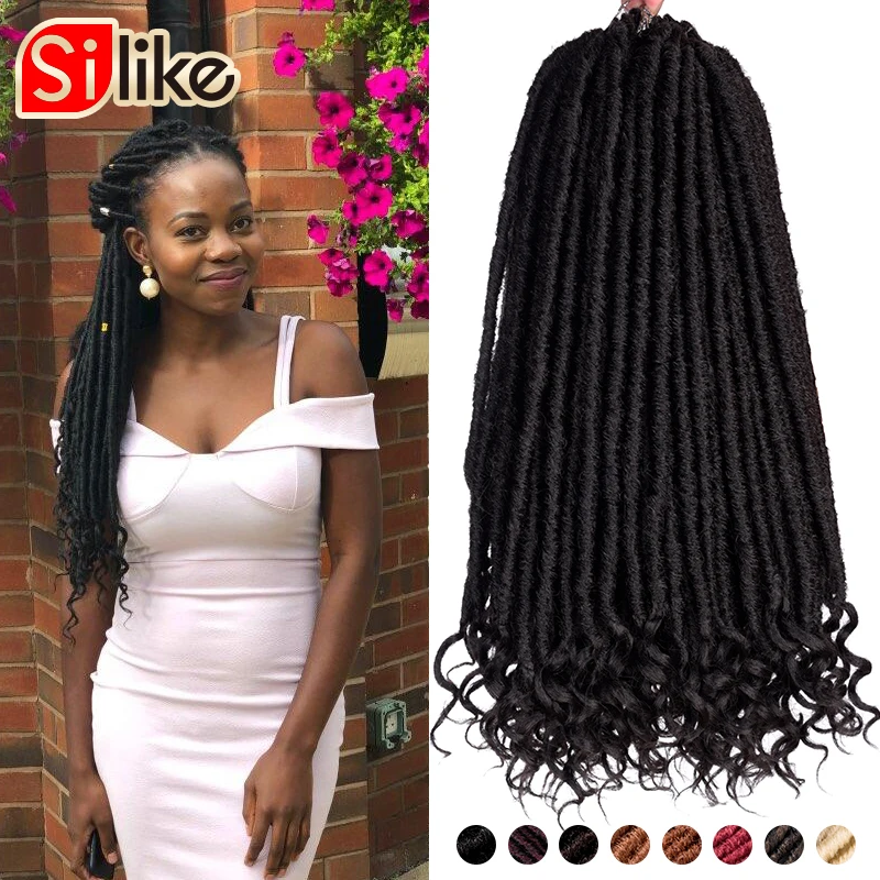 

Silike Goddess Faux Locs Crochet Braids 14 18 Inch Soft Natural Pre Looped Synthetic Braiding Hair Extension 24 Stands/Pack