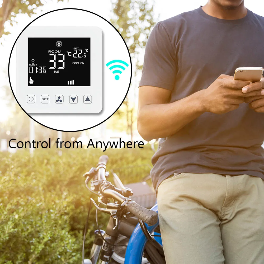 AC 230V 5A WIFI Telecomando Termostato per Aria Condizionata Centralizzata e Fan Coil Intelligente Regolatore di Temperatura Regolatore