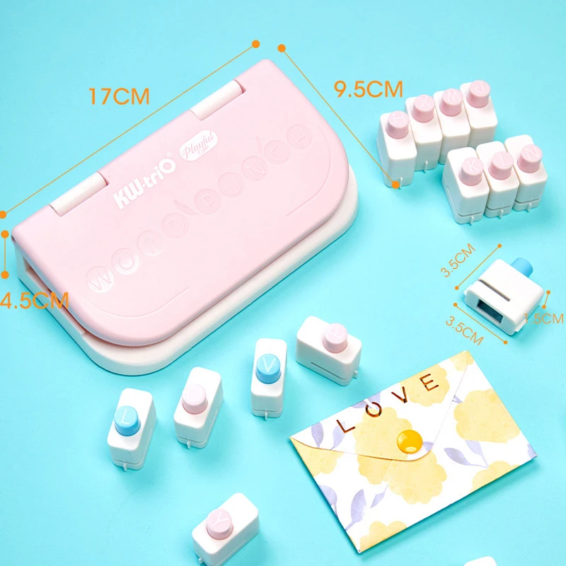 Puncher 26 English Letter Puncher Embossing Machine Gift Tag Paper DIY Bookmark Manual Puncher for Scrapbooking Craft