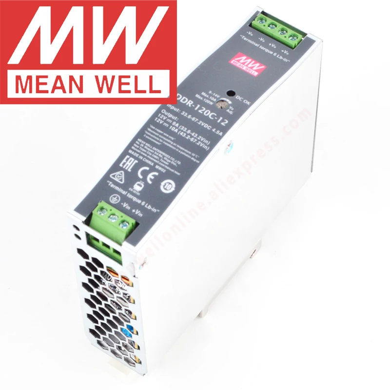 

Original Mean Well DDR-120C-48 Din Rail Type DC-DC Converter Meanwell 48V/2.5A/120W DC to DC Power Supply 33.6-67.2Vdc Input