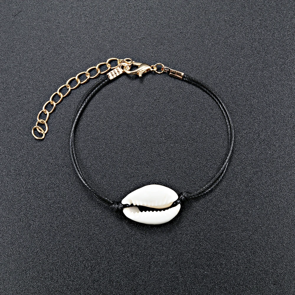 Bohemia Colorful Shell Rope Chain Bracelet Charm Women Natural Sea Shell Cowrie Bracelet Anklet Foot Jewelry Gift Wholesale