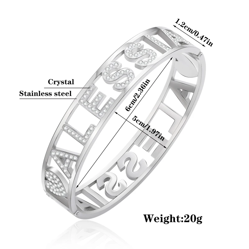 Hot Stainless Steel Women's Name ALESSIA Bracelet Hidden Buckle Bangles Pulseira Bileklik Luxury Jewelry Accessories Gift 2021