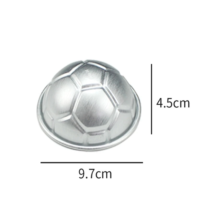 500pcs 7.7cm 8.7cm 9.7cm Aluminum Football Cake Mold 3D Half Round Soccer Ball Cake Mould Pudding Baking Tools