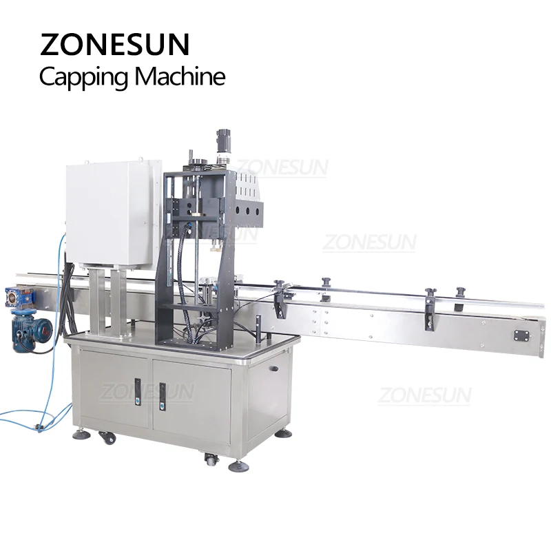 ZONESUN ZS-VTCM1 Pneumatic Automatic Spray Dropper Plastic Glass Bottle Ex-proof Capping Machine juice Jar Cap Screwer