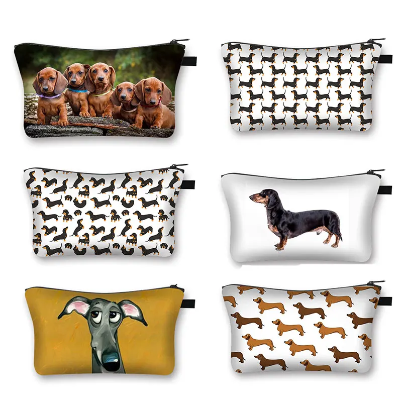 Cute rhodesian ridgeback Dog Storage  Pet Animal Cosmetic Bag Travel Organizer Femminile Makeup Bags Gift