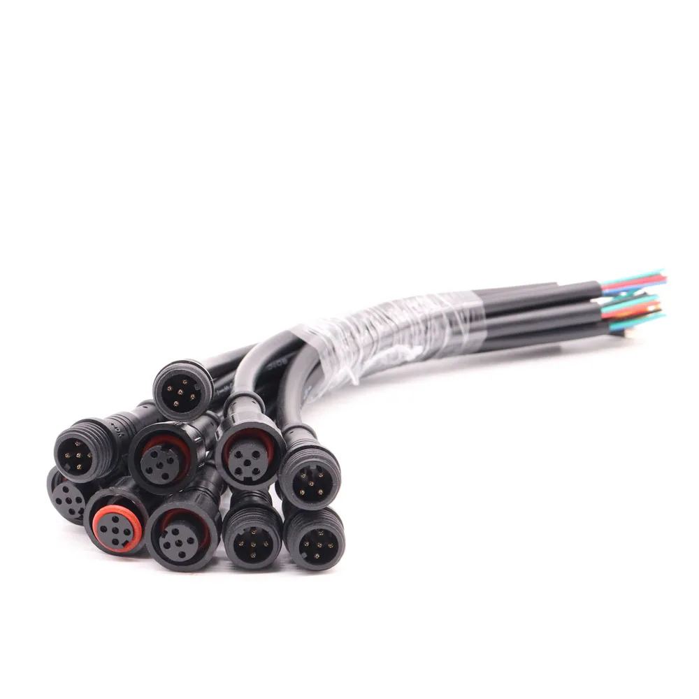 5~50Pairs Jack Male To Female 2Pin 3Pin 4Pin 5Pin LED Connector Waterproof IP68 BLACK Cable For LED Strips Light
