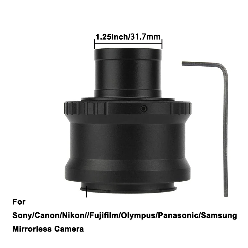 StarDikor 1.25 Inch Telescope Adapter T Ring Mount Set Mirrorless Camera Accessory For Sony Canon Nikon Fujifilm Olympus Samsung