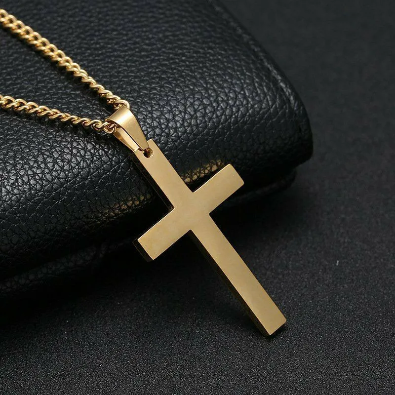 Vintage Cross Pendant Necklace Zinc Alloy Choker Hip Hop New Design Black Chain Necklace Men Women Necklaces Jewelry