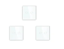 Bseed 2 Gang 1 Way Touch Switch EU Standard Home Light Switch Black White Golden Grey With Crystal Glass Panel