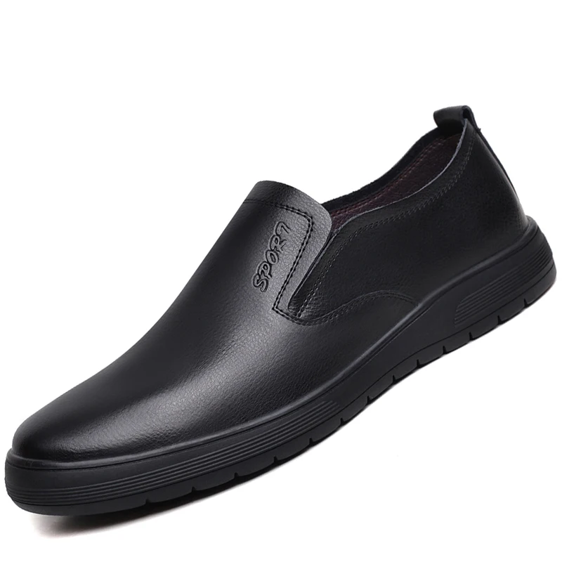 Brand New Mens Split Leather Casual Shoes Breathable Soft Bottom Loafer Shoe Classic Comfort Designer Slip On / Lace-Up Flats