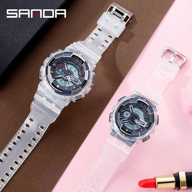 SANDA G Style Sports Watch Men And Women Couple Waterproof Military Watch Vibration Fashion Analog Quartz Electronic Watch