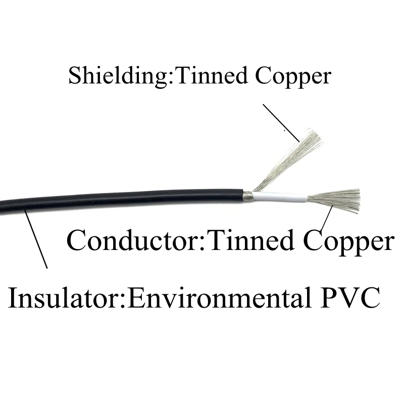 2/5/10M Shielded Wire Signal Cable 28 26 24 22 20 18 16 14 AWG Channel Audio Single Core Electronic Copper Shielding Wire UL1185