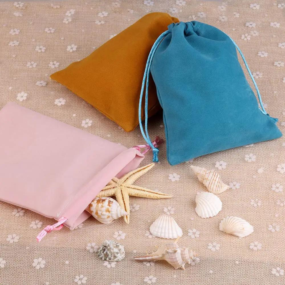 10pcs/lot Velvet Gift Bag Jewelry Packing High Quality Drawstring Pouches For Party Christmas Wedding Candy Jewelry Bags