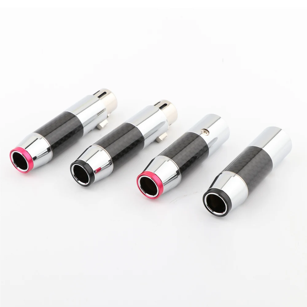 Hallo-end XLR Stecker Silber Überzogene Carbon Faser Audio XLR Stecker Weibliche Stecker Für 11mm DIY Interconnect kabel – Detail 10