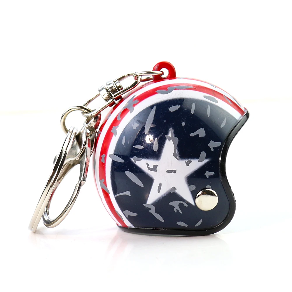 Motorcycle Helmet Keychain Star Flag Bee Kawaii Keyring DIY Doll Safety Hat Car Bag Pendant Accessory Kid\'s Toy Promotional Gift