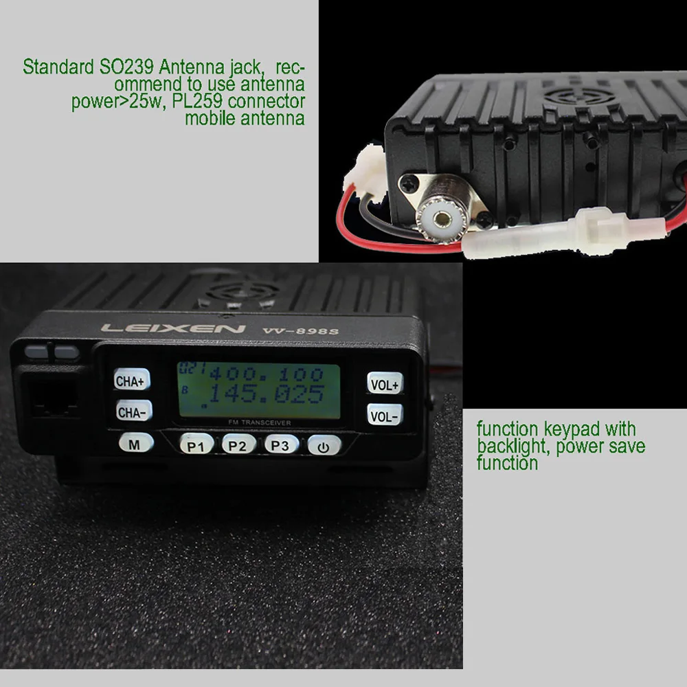 LEIXEN VV-898S 25W dwuzakresowy 144/430MHz mobilny Transceive amatorski VV898S Radio dwukierunkowe Radio