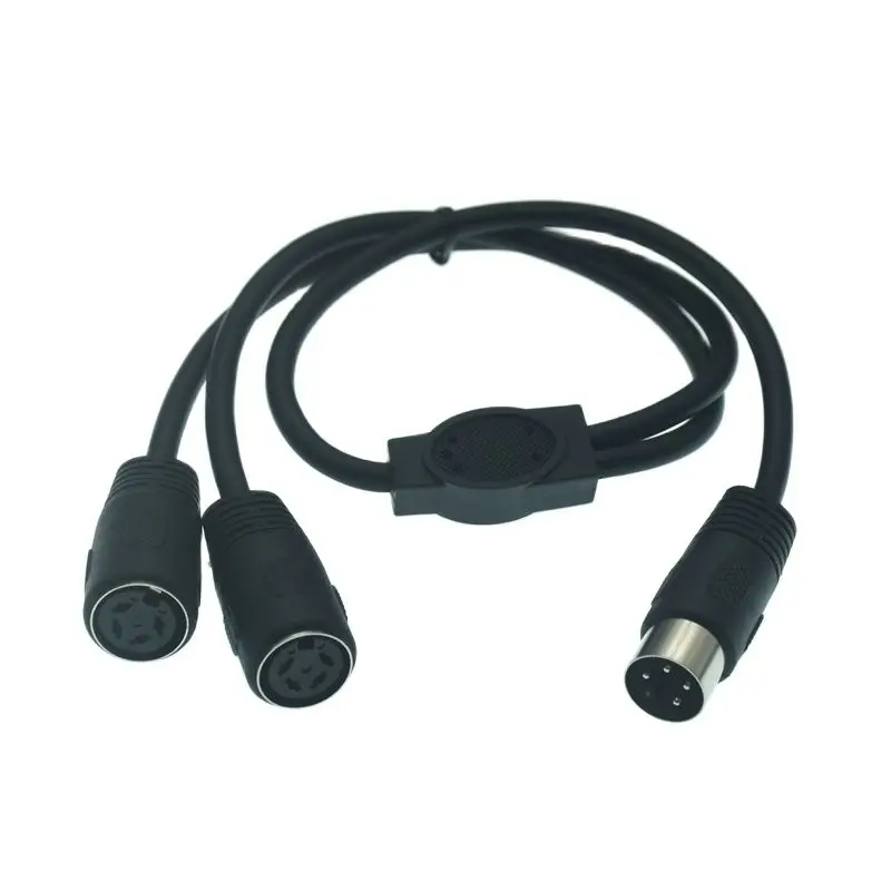 MIDI DIN 4-Pin Splitter Y  Cable, MIDI 4 Pin Male To Dual 2 x DIN-4 Female Extension Audio Cable For  Digital Product 50cm Cable