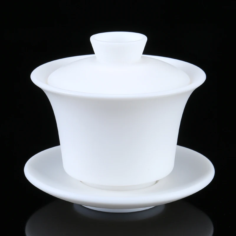 

|Chen Weijian pure manual tureen dehua white porcelain three tureen ceramic tea tureen kung fu small tureen craftsmen