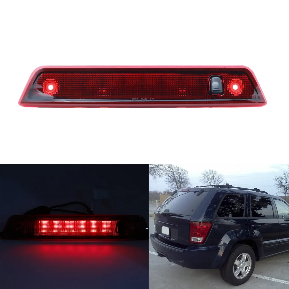 LED High Mount Stop Rear Tail Warning Light Lamp Red / Smoke Car Auto Third 3RD Brake Light for Jeep Grand Cherokee 2005-2010