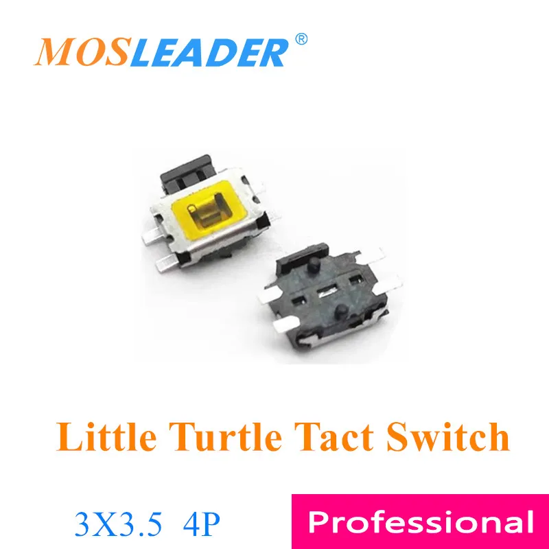 Mosleader 1000pcs 3*3.5 3x3.5 4P SMD Tiny Small Little Turtle Tact switch 4P Side switch button with location Bulk Tape