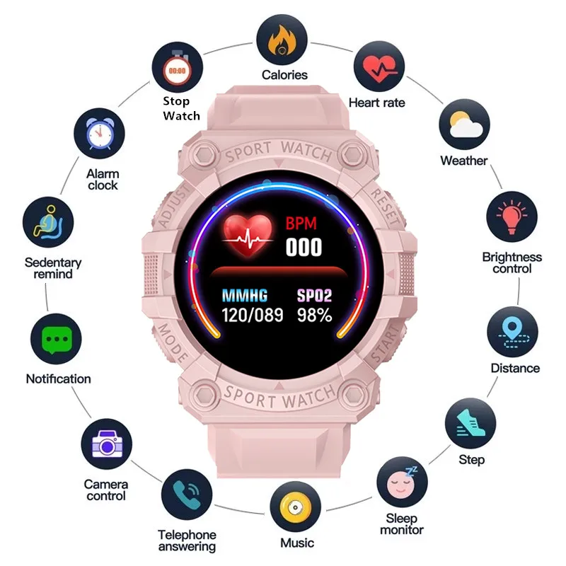 FD68S Smart Watches Men Women Heart Rate Health Monitoring Clock Waterproof Sports Multifunctional Smart Watch Male 1.44 Inch