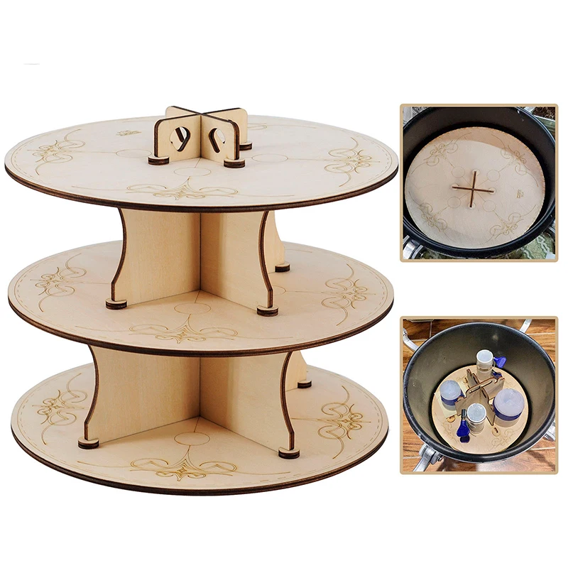 Pressure Pot Dice Rack Wooden Easy-Assemble Shelves, Pressure Pot Stand Perfect for Dice Making