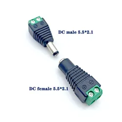 Male Female DC Power Plug Connector 2.1mm x 5.5mm 2.5mm x 5.5mm 1.35mm x 3.5mm Needn't Welding DC Plug Adapter 12V 24V For CCTV