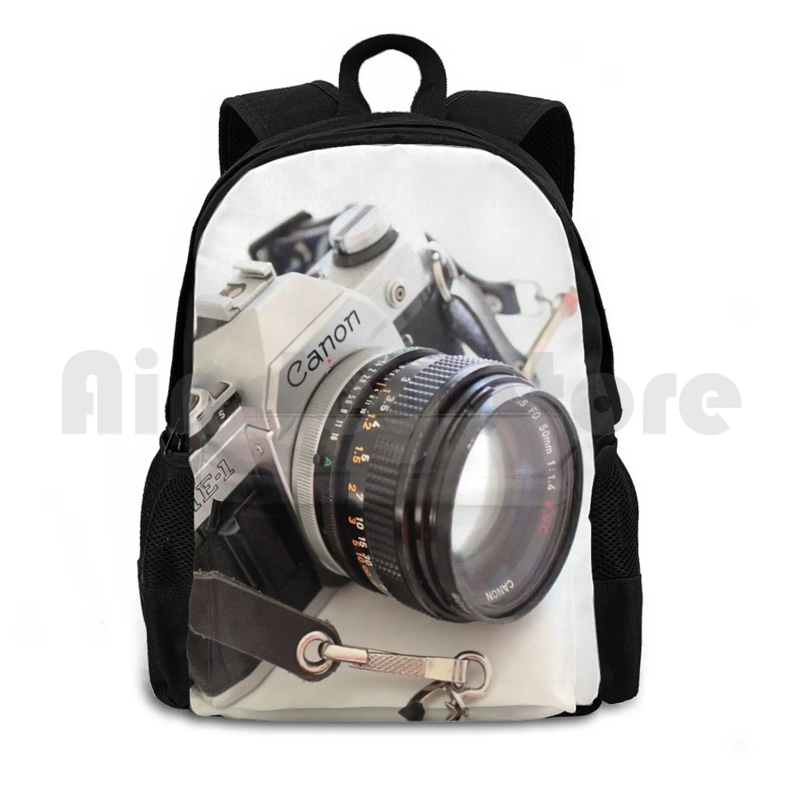 Something About The Camera Outdoor Hiking Backpack Riding Climbing Sports Bag Camera Vintage Old Camera Canon Click Lense