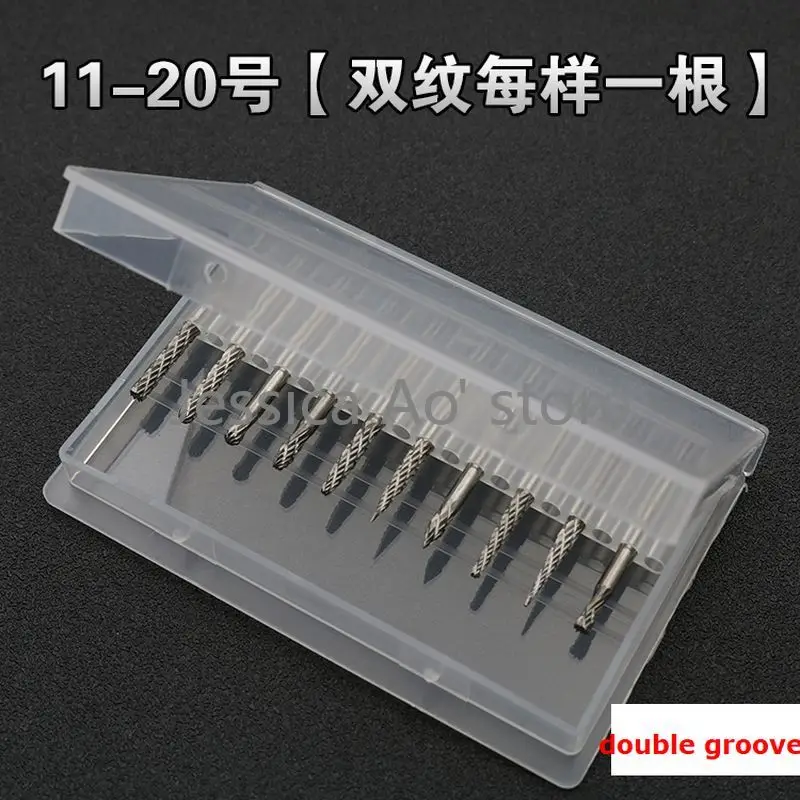 10pcs 3*3mm Dremel Router Bits Carbide Milling Cutter Tungsten Steel CNC Woodworking Metal Grinding Head Rotary File