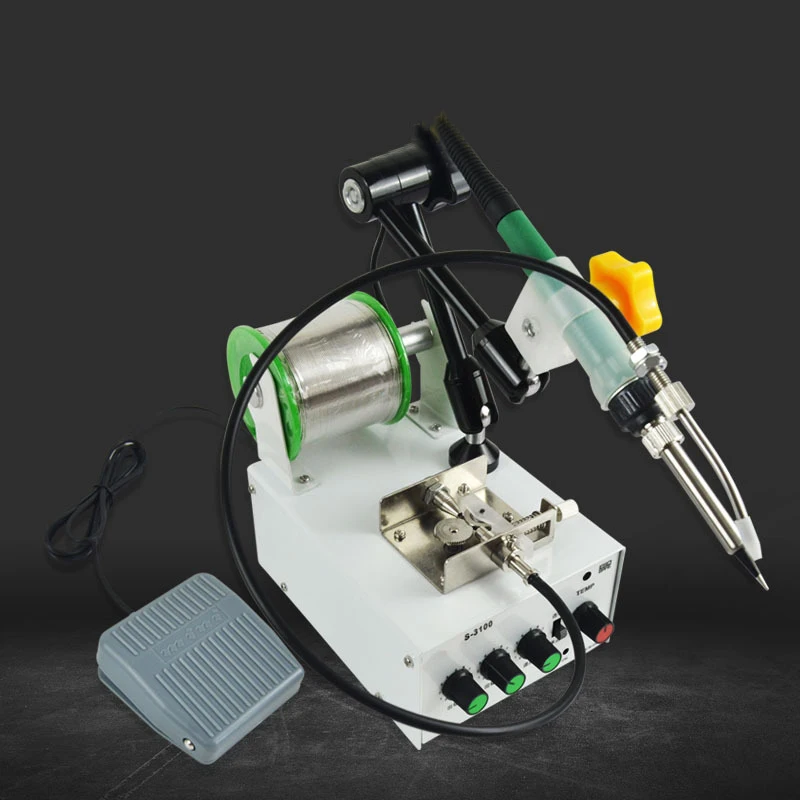 Fully Automatic Foot Pedal Thermostat Soldering Machine 220V/60W Small Spot Welding Machine Constant Temperature Solder Gun Tool