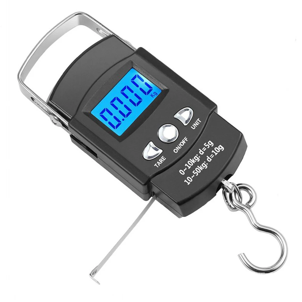 Pocket Scale Backlit LCD Screen Weighing Scale Portable Electronic Balance Digital Fish Hook Scale with Measuring