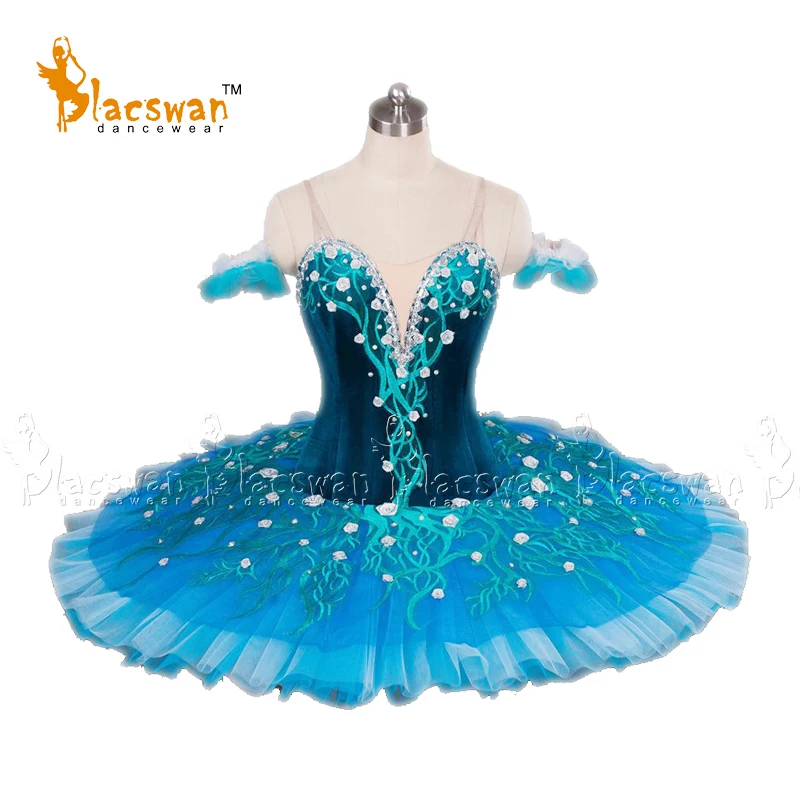 Blue Velvet Sleeping Beauty Princess Florina Bluebird Classical Pancake Ballet Tutu Costume BT650