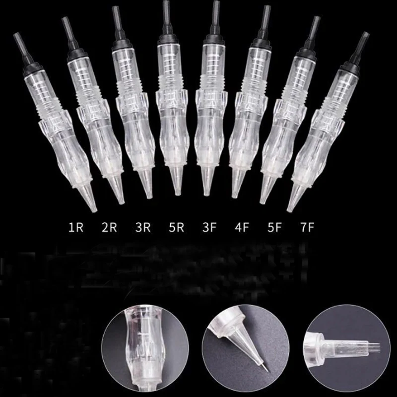 10pcs/50pcs Screw Permanent Makeup Needle Cartridge For Micropigment Machine Disposable Tattoo Needle Cartridge 1RL 3RL 5RL