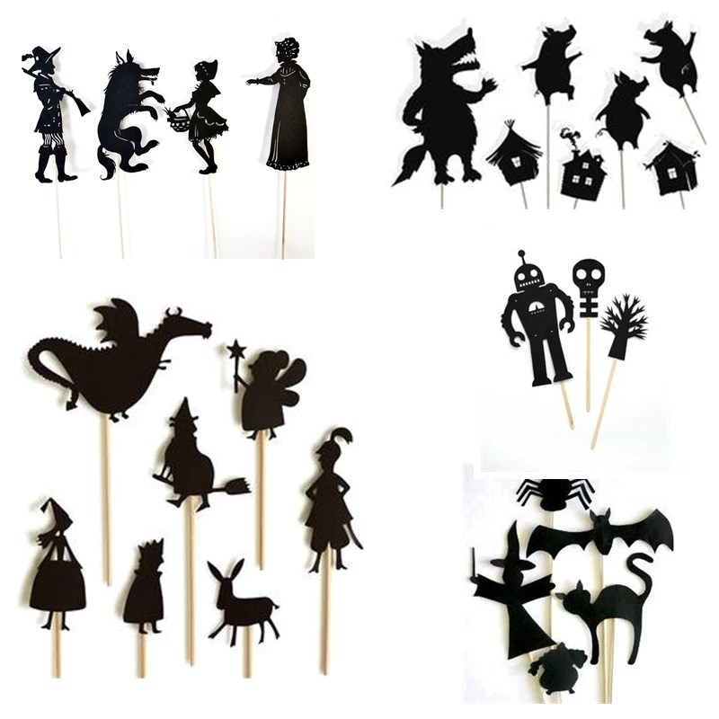 Halloween Party Shadow Play Early Childhood Stories Set Bamboo Stick Silhouette Decoration Home Supplies Movie For Children Room