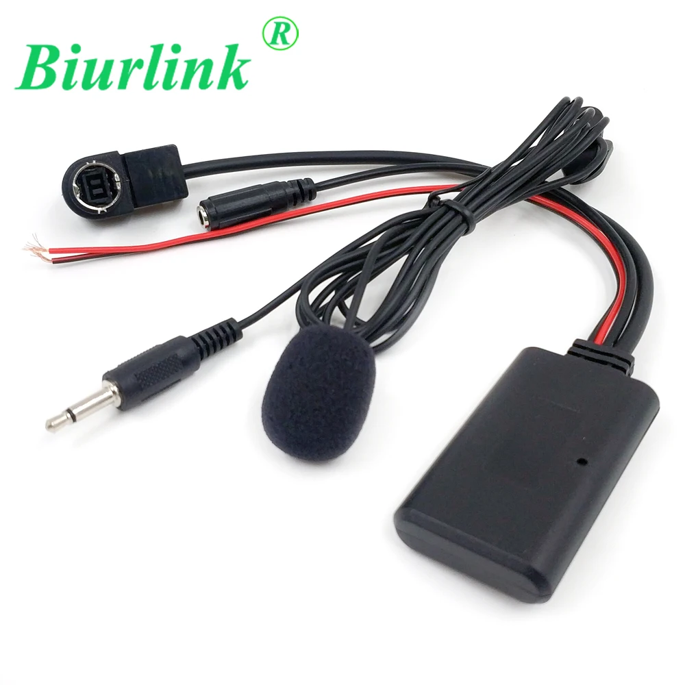 

Biurlink For Alpine KCA-121B AI-NET AUX IN Port 150CM 3.5MM Audio Jack RemovableBluetooth Hands Free Microphone Cable Adapter