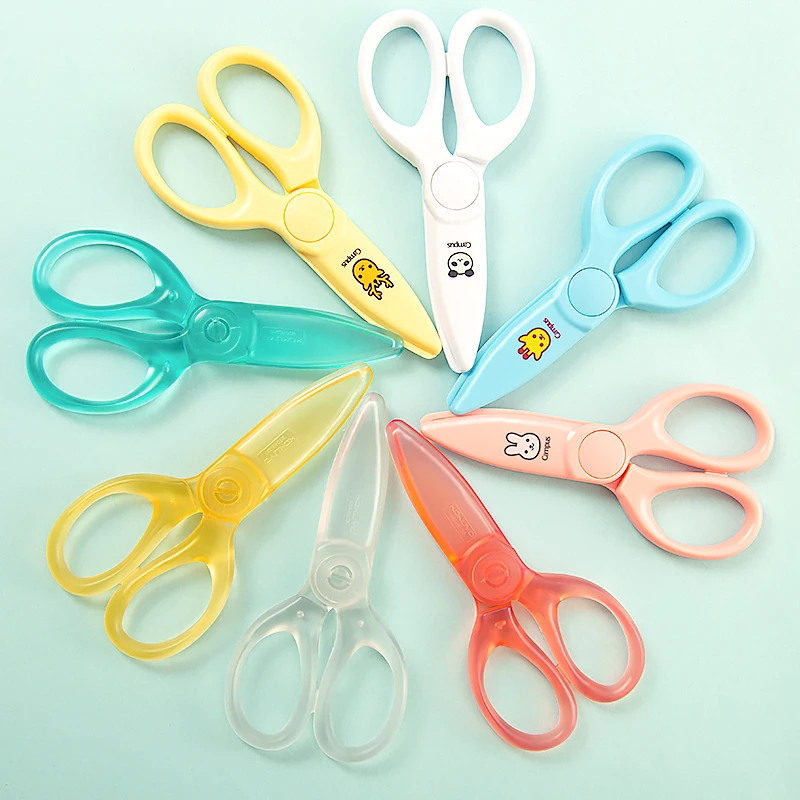 

KOKUYO Pastel Cookie Color Scissor Safe for Kids Children DIY Transparent Resin Scissors Cutter Stationery Office School F563