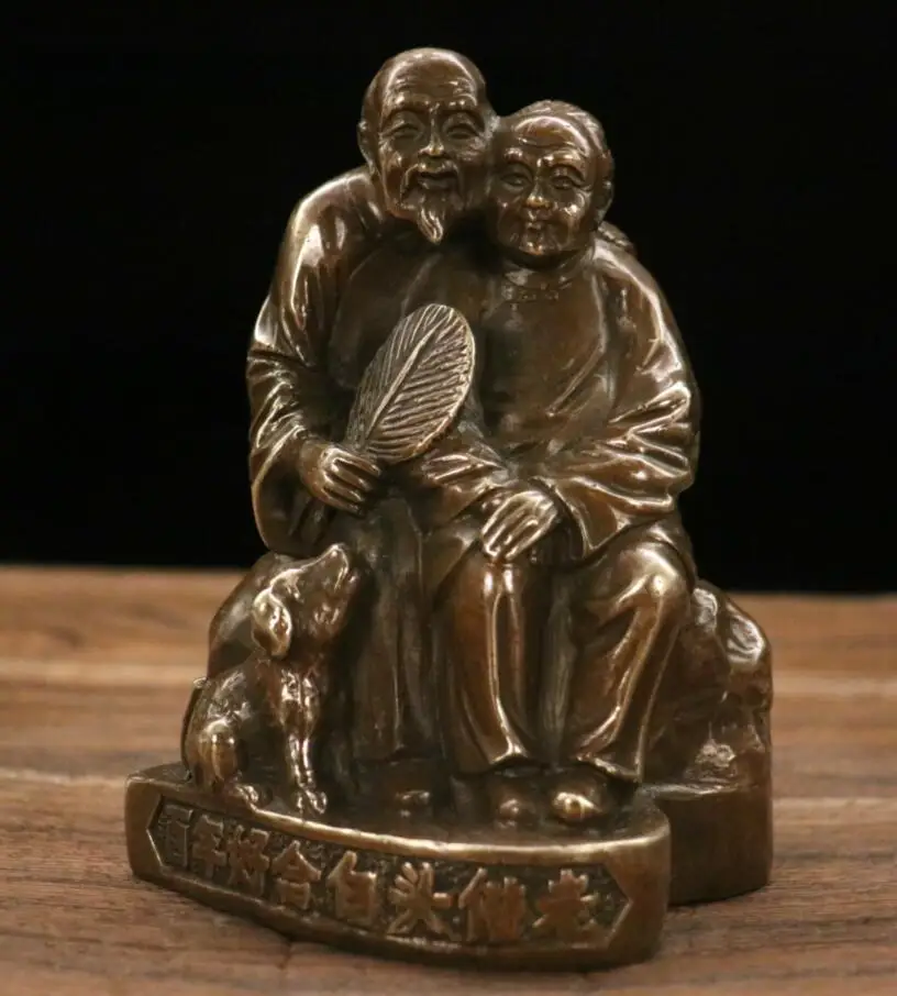 

Archaize brass Loving old couple household desktop decoration crafts statue