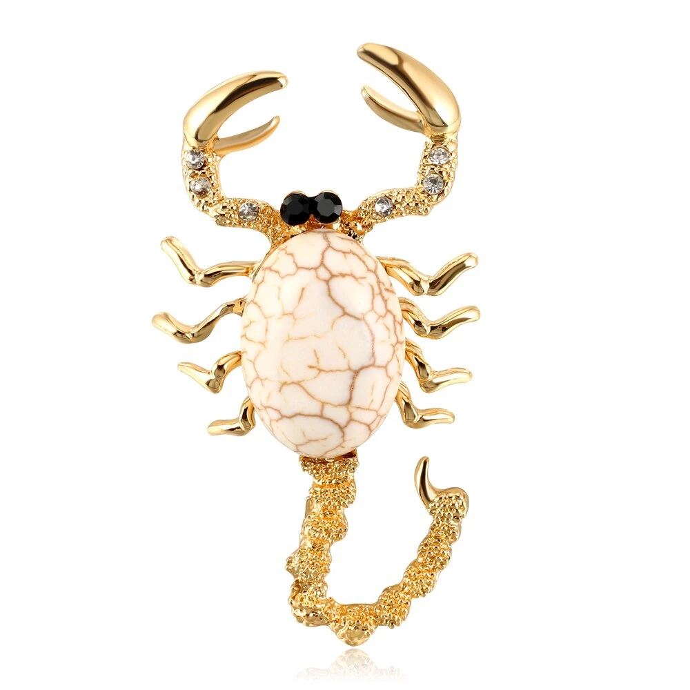 2024 Trend Scorpion Animal Brooch Pins Rhinestone Austrian Crystal Brooches For Women Party Jewelry Gift